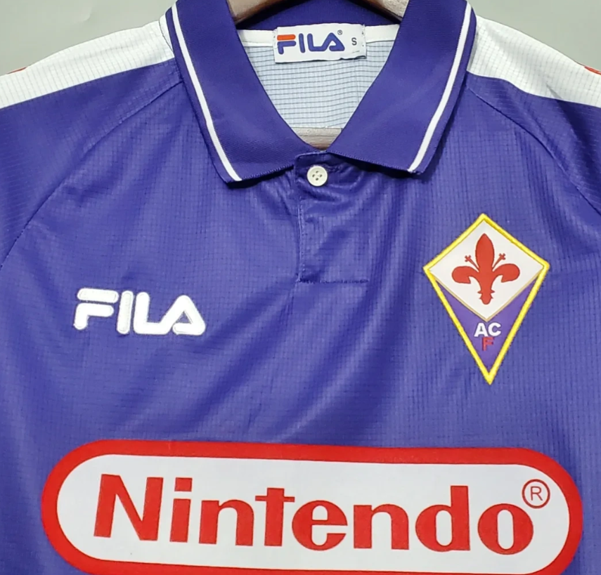 98-99 Fiorentina RUI COSTA #10 BATISTUTA #9 Retro Jersey Home